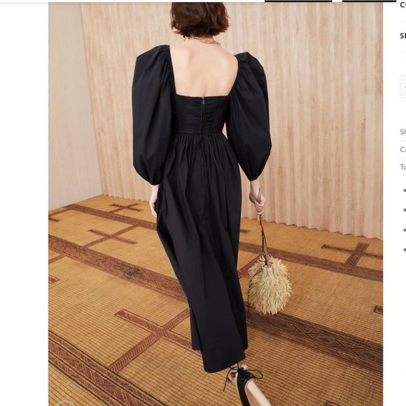 ULLA JOHNSON Lelani cotton poplin midi dress - Size US 2 - Picture 3 of 14